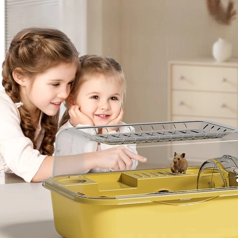 

‌ Большая клетка для хомяка, двухслойная прозрачная вилла для золотого хомяка, устойчивая к жеванию дышащая среда обитания грызунов с панорамным видом