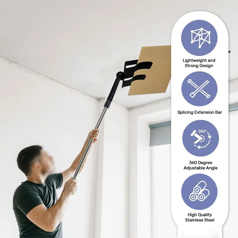 360 Rotation Joint Paint Shield Plastic Components No Ladder Required For Paper Shields Extendable Pole For Spraying
