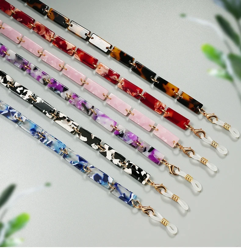 Marmor ader Acryl Brille Kette Halskette rutsch feste Lanyard um Hals Sonnenbrille Ketten für Erwachsene trend ige Brille Seil halter – Detail 1