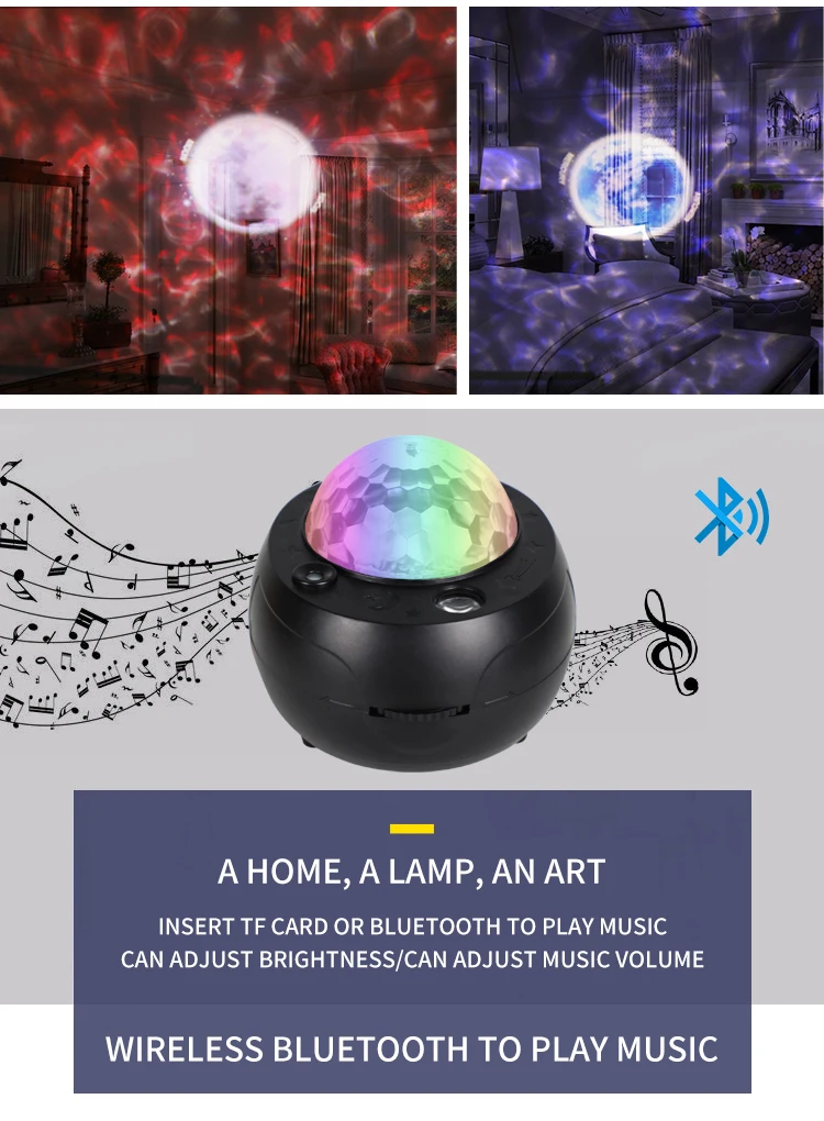 Lâmpada noturna projetor céu estrelado dez planetas com música decoração do bebê lua rotativa galáxia com aplicativo presente de aniversário para crianças