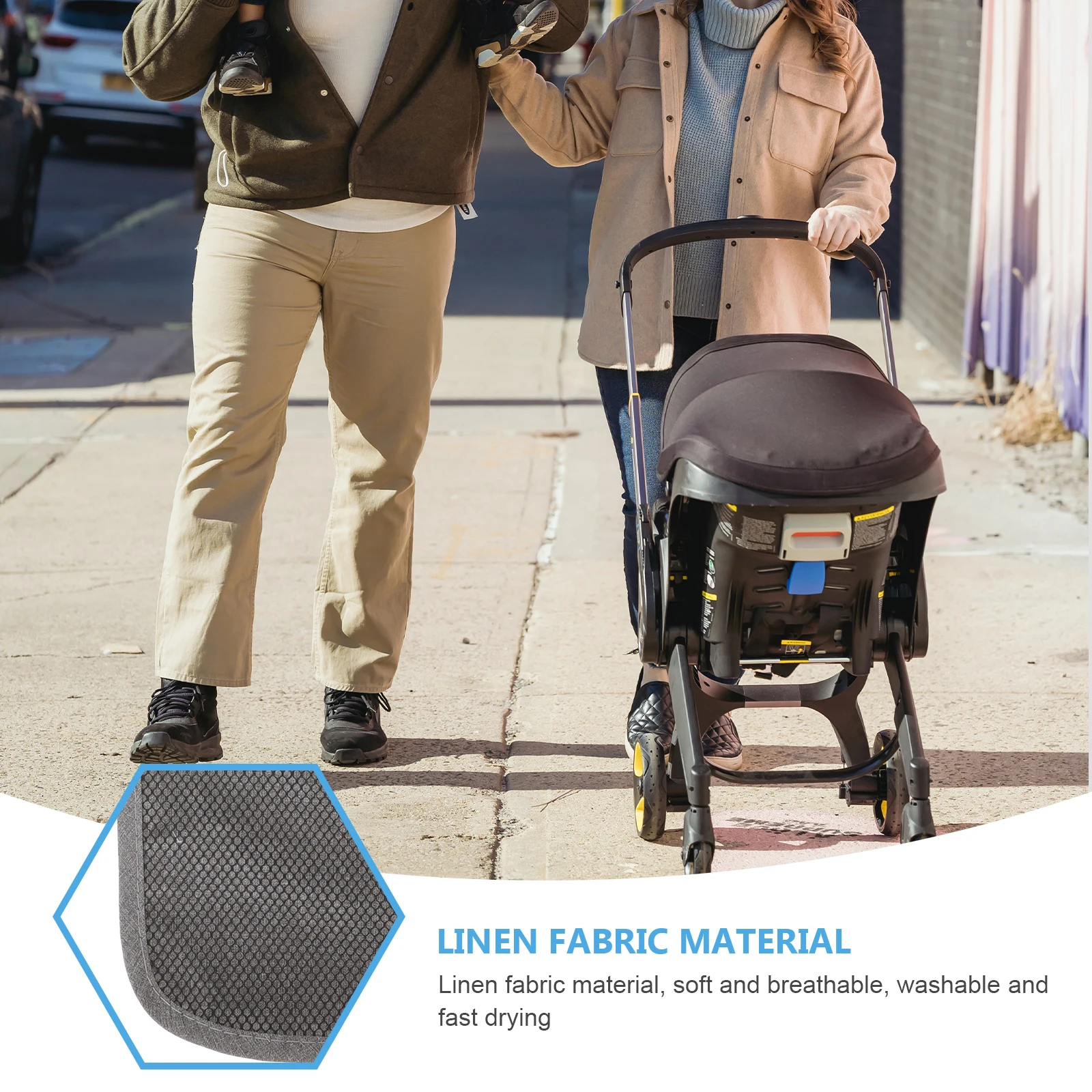 

Grey Stroller Organizer Hanging Storage Mesh Snack Travel Diaper Trolley Accessories Universal Lightweight Practical
