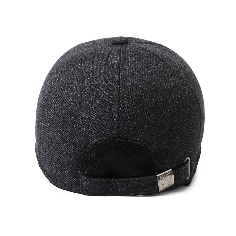 Autumn Winter Men Warm Baseball Cap Fleecing Thickening With Ear Muffs Hat Outdoor Winterproof Cotton Hat Gorras Casquette Bone