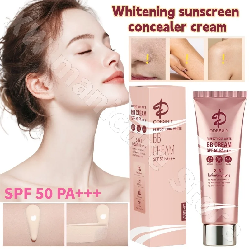 Moisturizing and Concealing Makeup Cream To Brighten and Even Skin Tone Sunscreen SPF 50 PA+++ 3-in-1 BB Cream 50ml