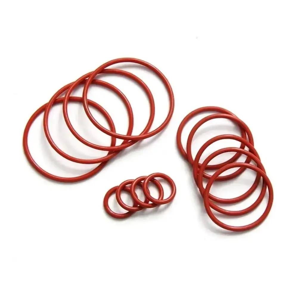 225PCS Heat-Resistant Silicone O-Ring Set High-temperature Resistant Red Silicone O-Ring Combo Pack Circular Rubber