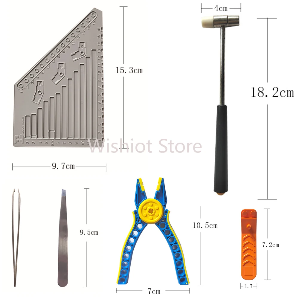 Kit de ferramentas de blocos de construção, ferramentas separadoras de tijolos, compatíveis com legoeds, peças técnicas, alicate de martelo multifuncional, pinça