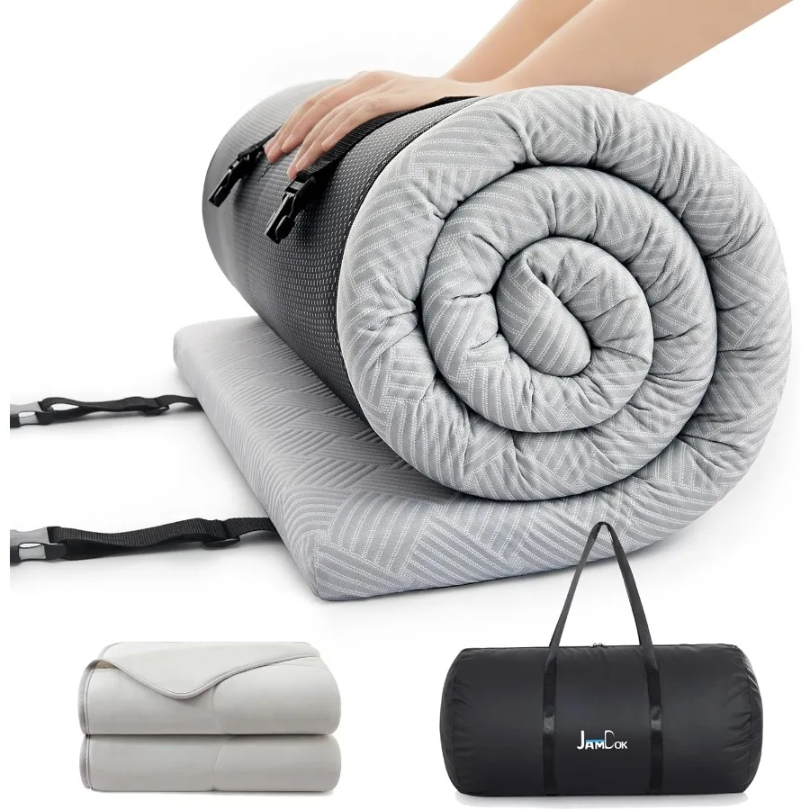 

Cooling Foam Camping Mattress for Hot Sleeper with Waterproof Surface and Compact Carry Bag Roll-Up Design Ideal for Summer Cam