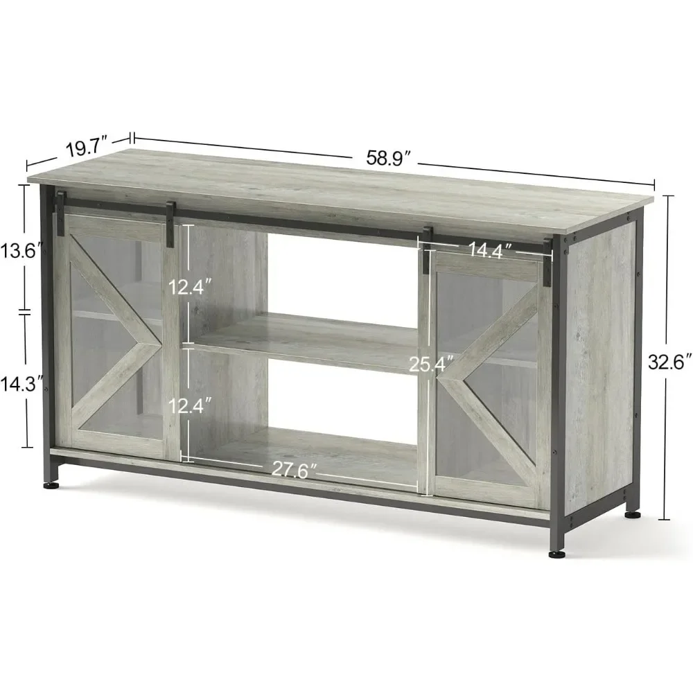 RapDuty-Grand support en métal pour rangement, armoire de salon, capacité de 1000 lb, 58.9 po x 19.7 po x 32.6 po H, gris