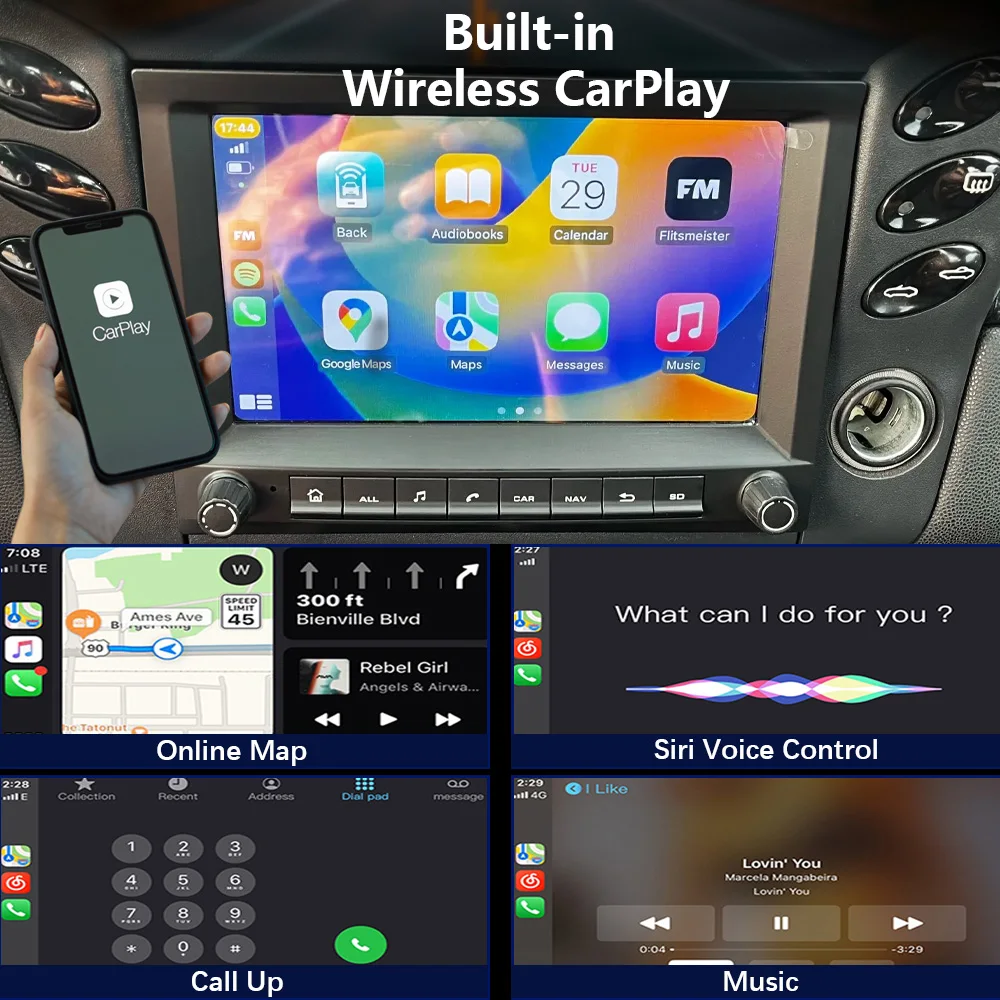 CHSTEK Android 14 Wireless Carplay For Porsche 911 986 996 Boxster Carrera 1996-2004 Car Radio Stereo Bluetooth GPS WIFI FM RDS