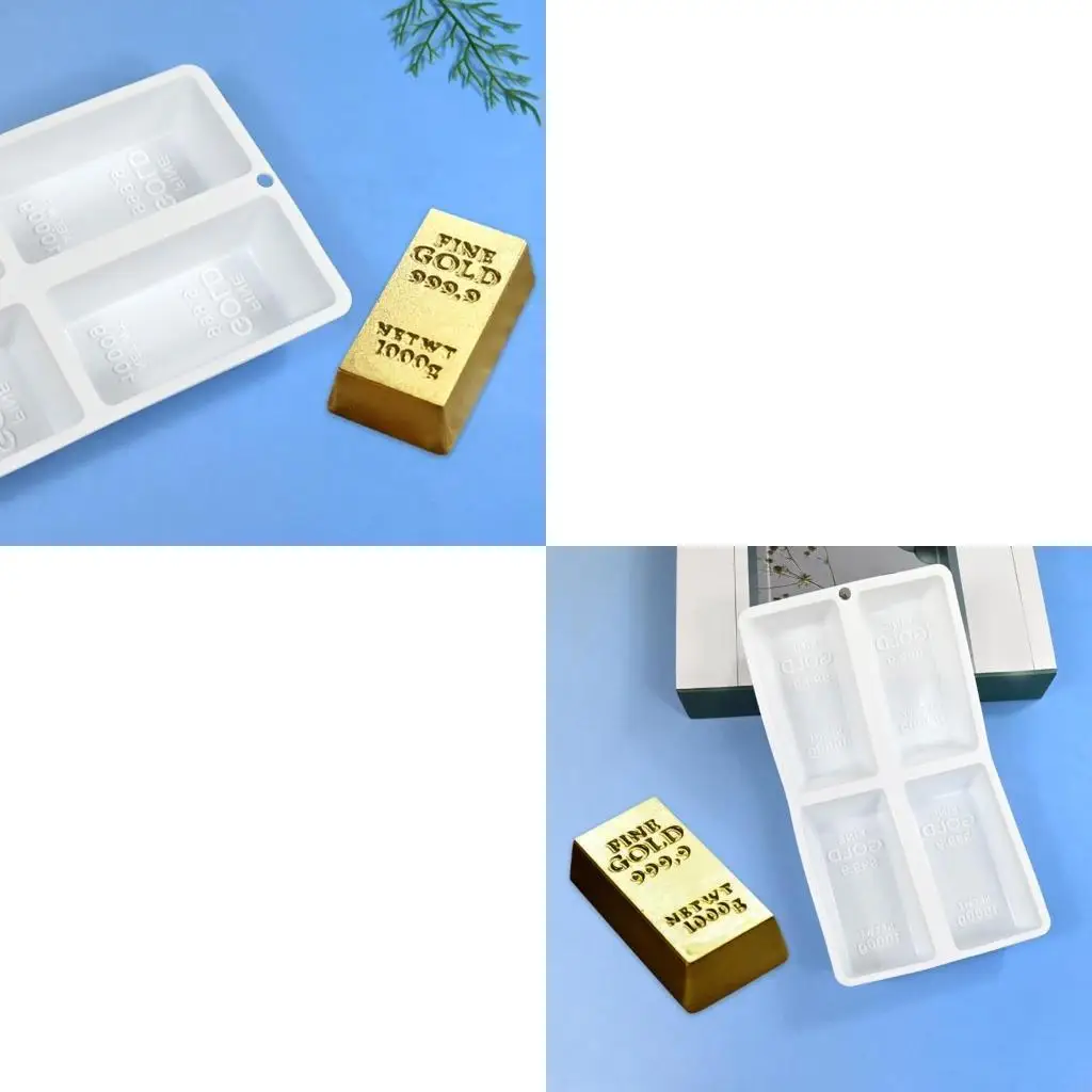 

Gold Brick Silicone Molds Baking Tool for Making Cake, Chocolate, Candy
