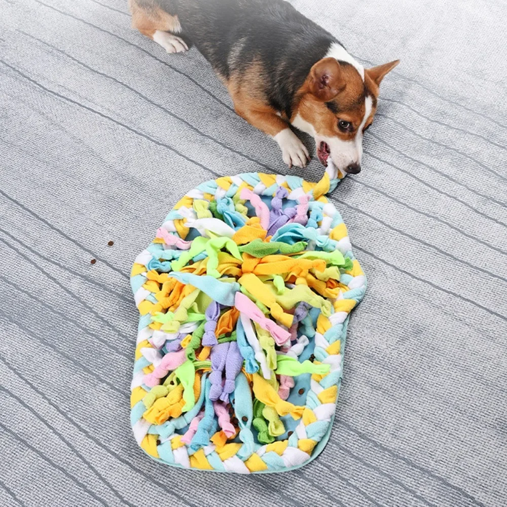 Macaron Color Slow Food Pet Dog Toy Puzzle Hiding Food Play Game Training Decompression Interactive Sniffing Pad