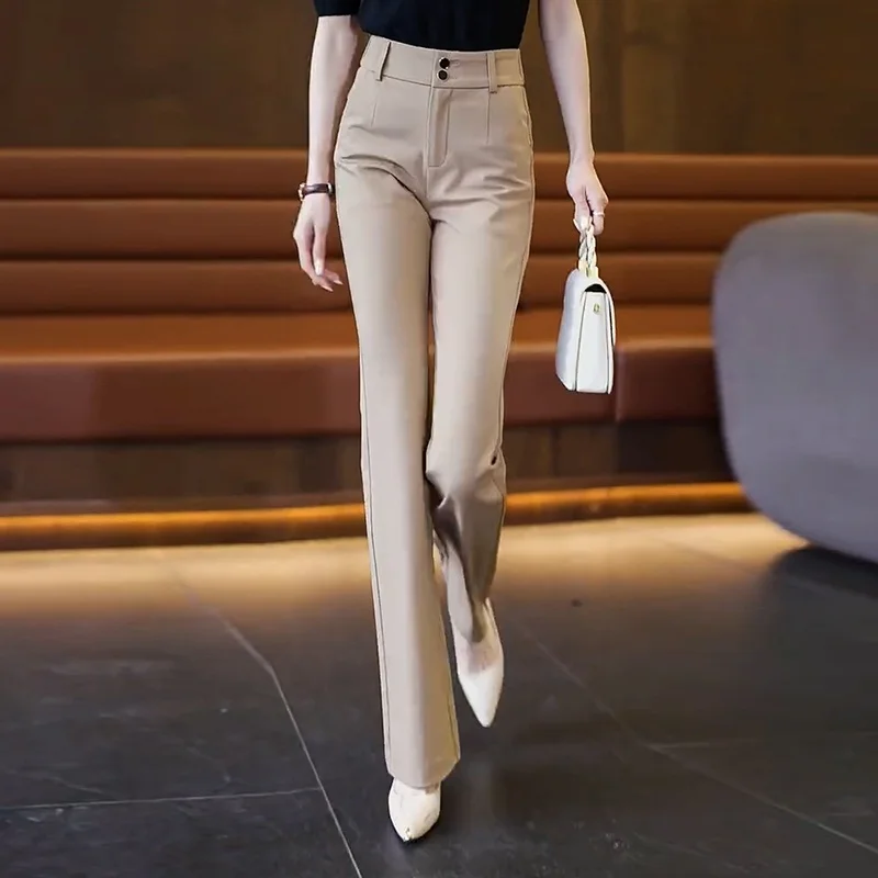 Hochgeschnittene Schlaghose für Damen, Business-Casual, Schlankmachende Hose, Frühling-Herbst Neuheit, Modisch für den Arbeitsweg