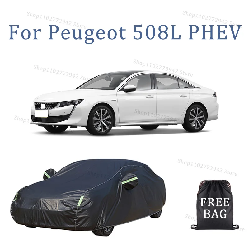 

For Peugeot 508L PHEV Car Cover Full Covers with Reflective Strip Dustproof UV Scratch-Resistant Sunscreen Protective cover