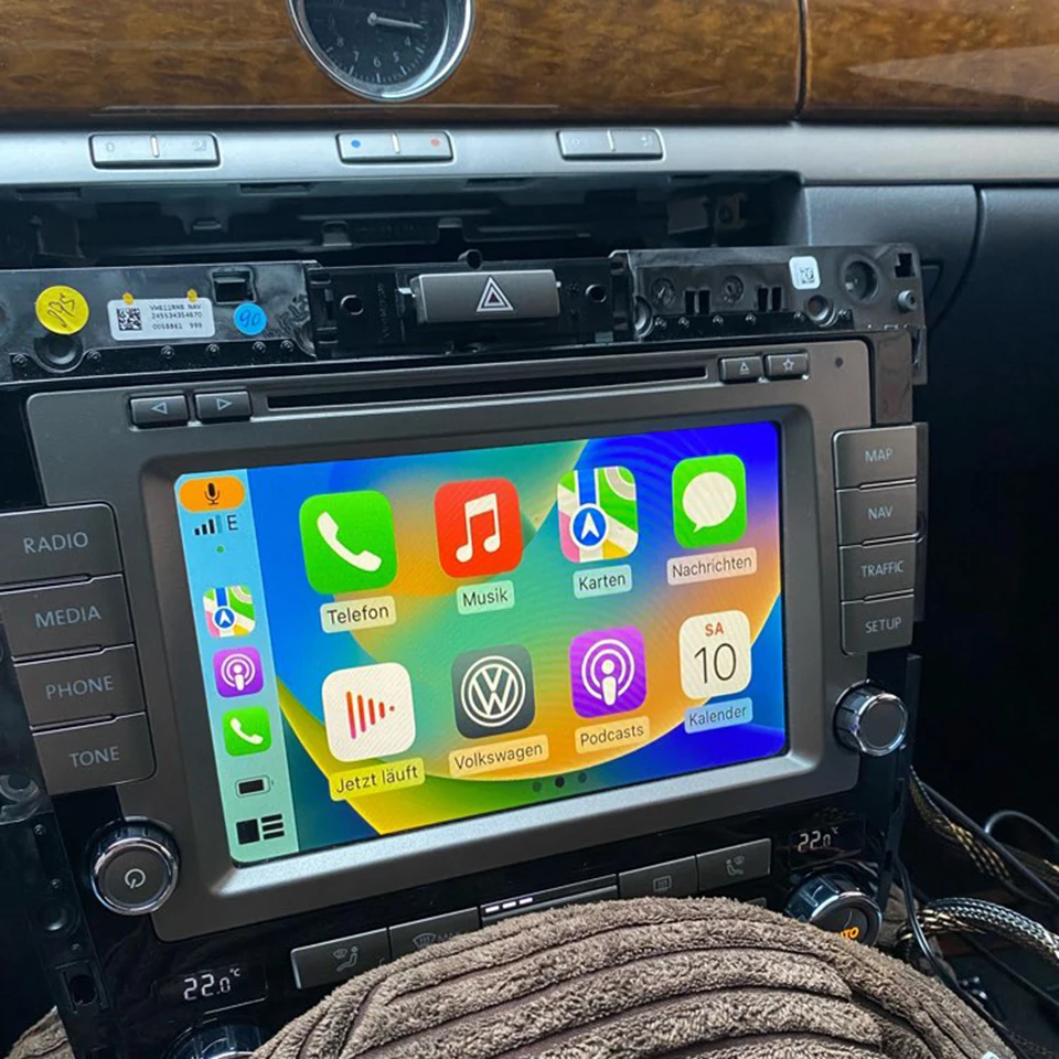 ICarPlay Wireless CarPlay e interfaccia automatica Android per Volkswagen Phaeton RNS810 Touch Screen di fabbrica Android