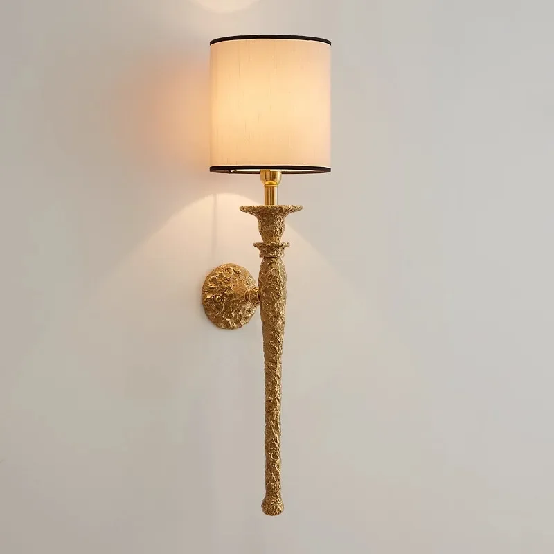 Vintage French Wall Sconce Solid Brass Lighting Fixture for Living Room Bedroom Bedside Hallway Staircase European Villa