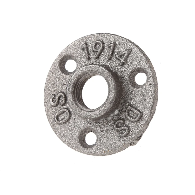 3/4 "Phụ kiện ống sắt mặt bích có ren dễ uốn trên tường Giá tường màu đen Thả vận chuyển