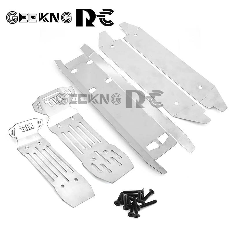 

5pcs Stainless Steel Front and Rear Chassis Armor Skid Plate Protector for 1/6 XRT RC Truck Car Upgrade Parts