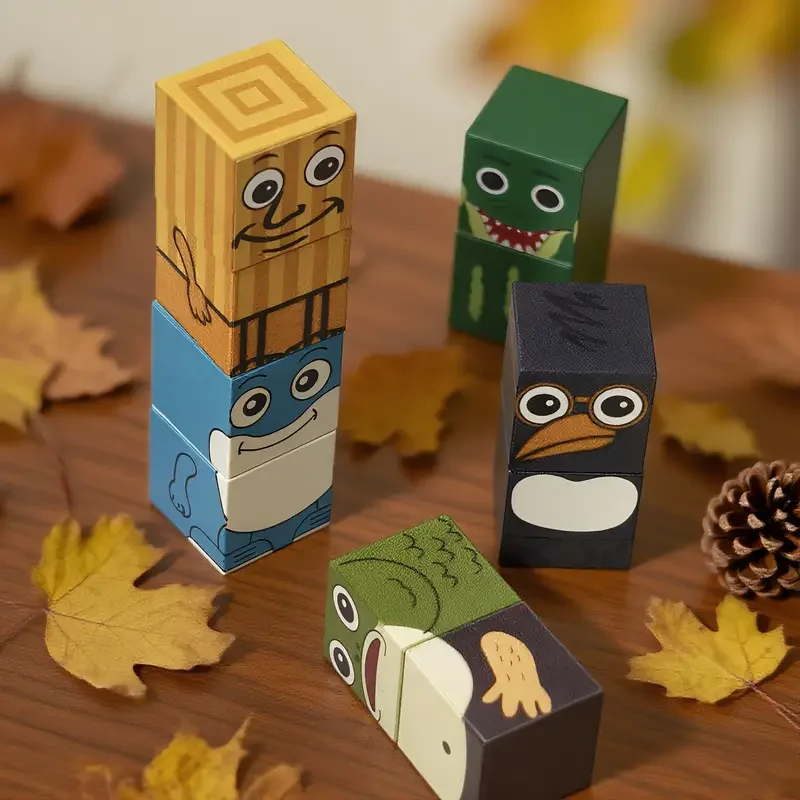 Magnetic building Toys Tung Tung Tung Sahur AI assembly Creative Stacking Cube Model Blocks Character toy Tabletop Game Gift image 5