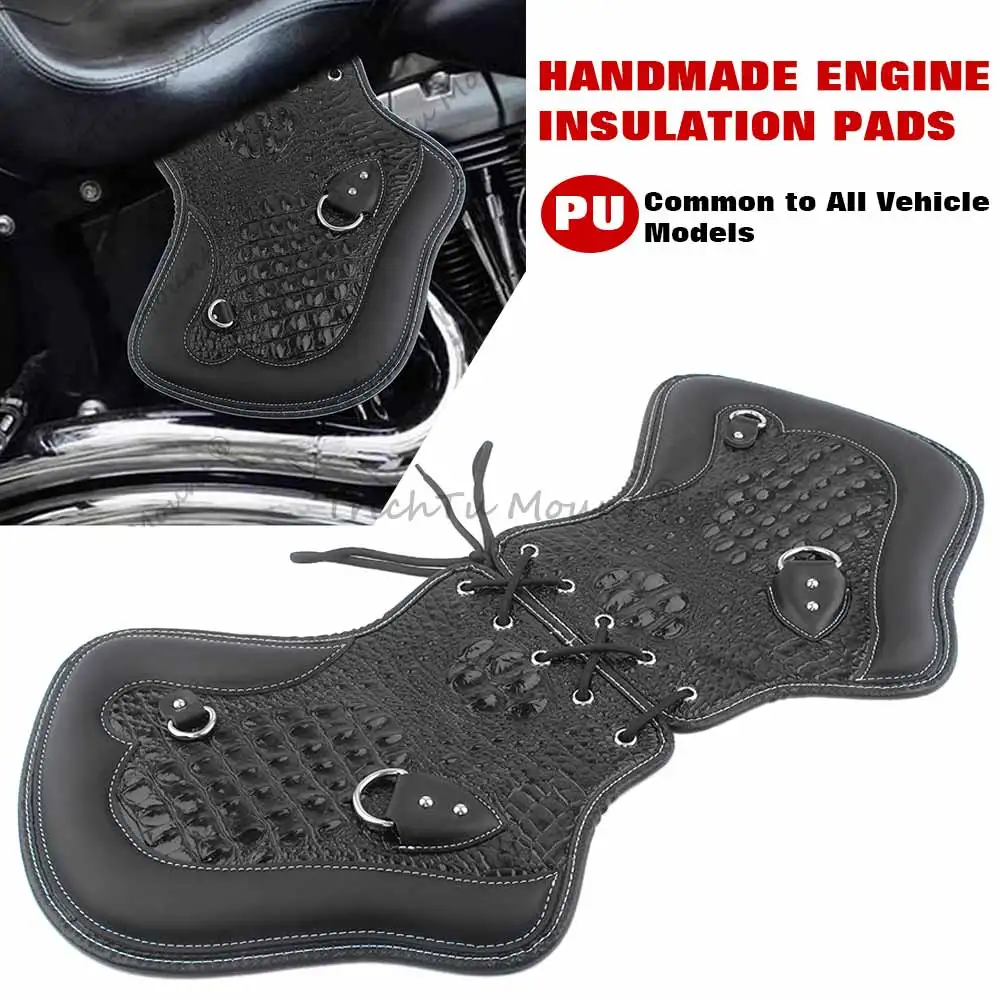 

Motorcycle Saddle Heat Shield Deflectors Engine Cover For Harley Touring Street Road Glide Softail Fat Boy Dyna Sportster XL883