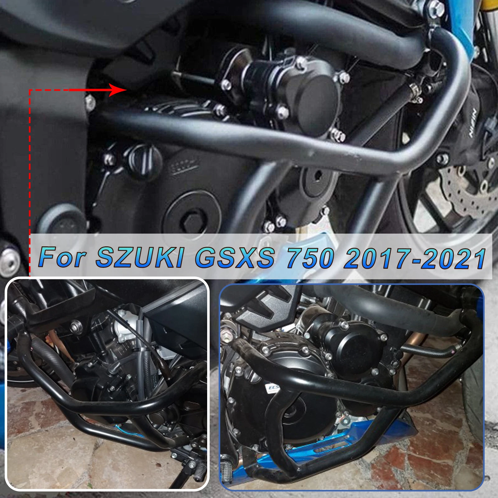 

Для GSXS750 GSX-S750 защита двигателя рама бампера для Suzuki GSX-S GSXS 750 2017-2021 мотоцикла защита от падения на шоссе