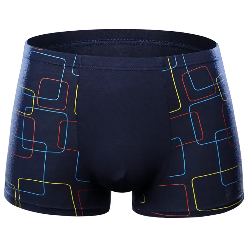 Calções boxer dos homens modal roupa interior sexy listrado boxers respirável fibra de bambu calcinha underwears plus size 2xl-7xl