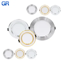 LED Downlight 5W 7W 9W 12W 15W 18W Panel Down Lights Spotlight AC 220V Round Recessed Led Ceiling Lights Cold Warm White Lamp
