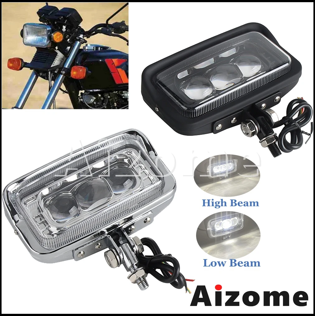 

High/Low Beam LED Headlight Motorcycle Old School Style Headlamp For Harley Yamaha Suzuki Bobber Cafe Racer Touring Custom Bikes