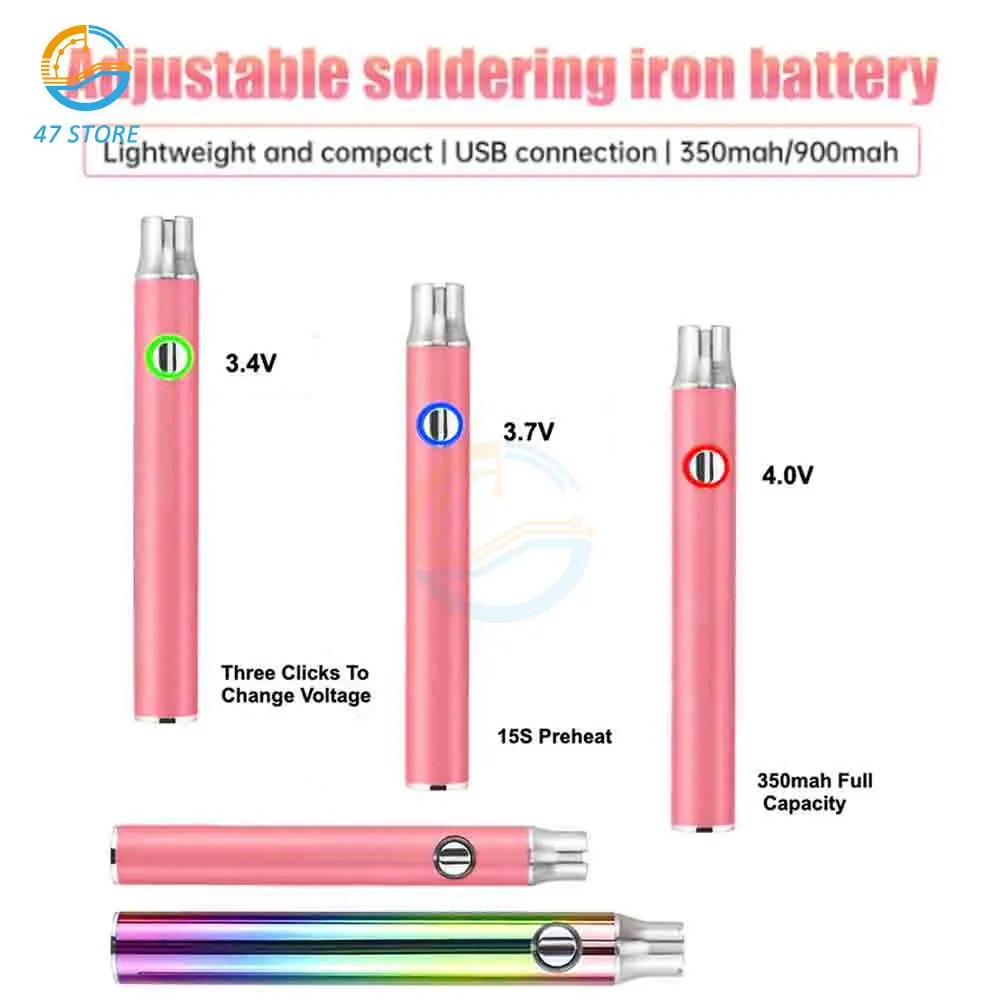 

350mah/900mah 510 Thread Battery Pen Solder Iron Shaped Button Battery Set Heat Devices Adjustment Heating Kit Fittings With USB