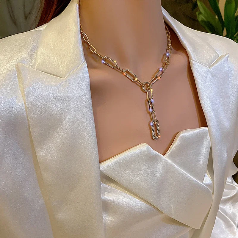 Korean Metal Chain Around The Neck Design Personality Hip-hop Clavicle Chain Fashion Exaggerated Necklace Jewelry