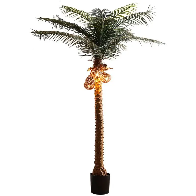 Simulation flower coconut tree floor lamp interior decoration bionic green plant living room decoration