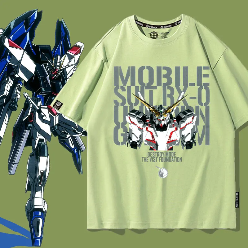 

GUNDAM Mobile Suit Gundam joint short sleeve men's T-shirt Summer kids half sleeve Gundam peripheral clothing T-shirt