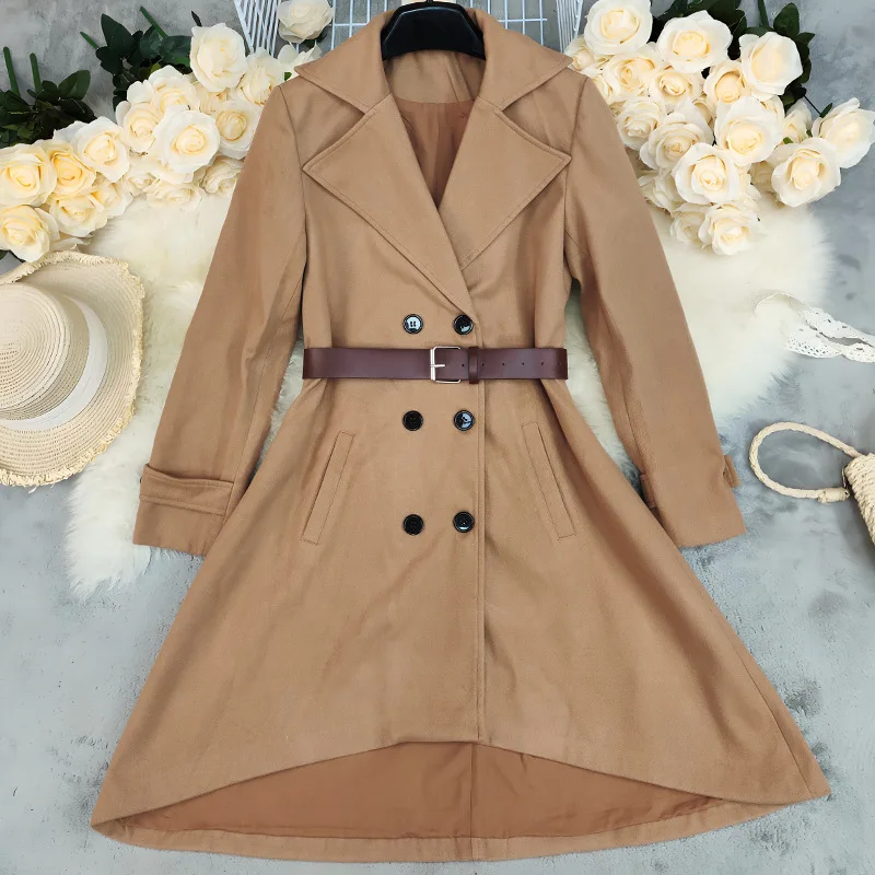 Greenora LN1612 Spot European And American Autumn And Winter New Cross-border Fashion Women's Clothing Versatile Solid Color Loo