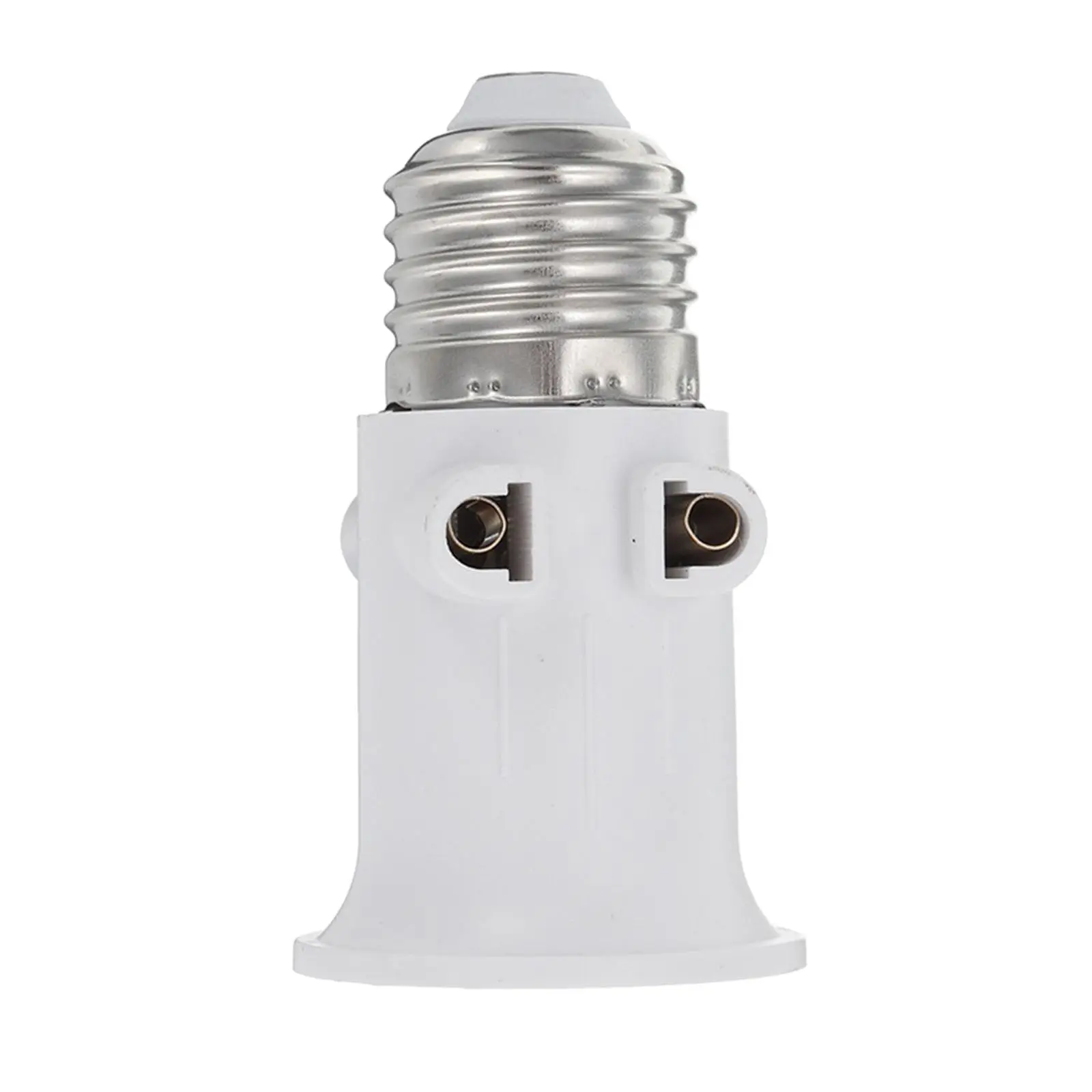 Fireproof EU Plug Connector E27 Light Socket Conversion EU Plug Connector Bulb Lamp Adapter Holder White Fireproof