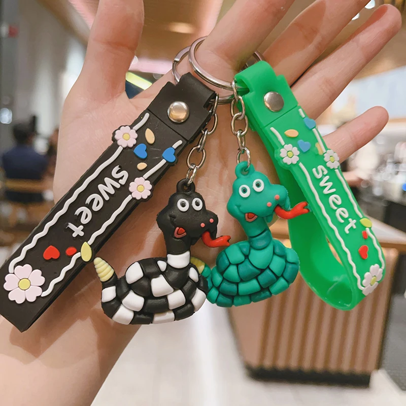 Creative Snake Pendant Keychain Cute Cartoon Snake Year Lucky Pendant Fashion Backpack Hanging Decoration Accessories Gifts