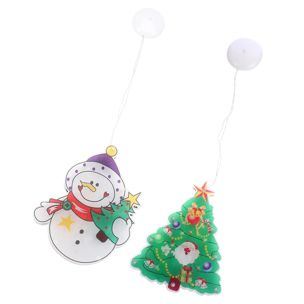 

2 Pcs Decorative Lights Suction Cup Suspension Decorations Christmas Indoor LED Copper Wire Lamp Atmosphere
