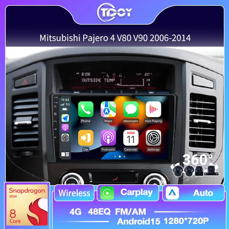 

Car Radio For Mitsubishi Pajero 4 V80 V90 2006-2014 Car Player Android Auto Radio wifi Multimedia GPS Video Navigation Carplay