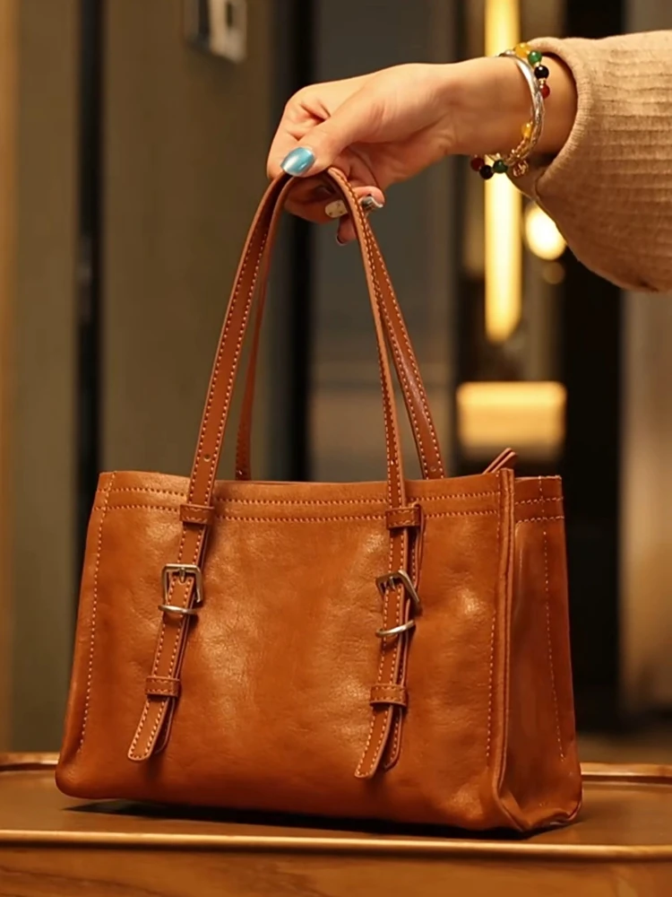 أزياء فريدة من نوعها جلد طبيعي المرأة حمل حقيبة يد بسيطة حقيبة الكتف جلدية حقيقية حقيبة كروسبودي #2