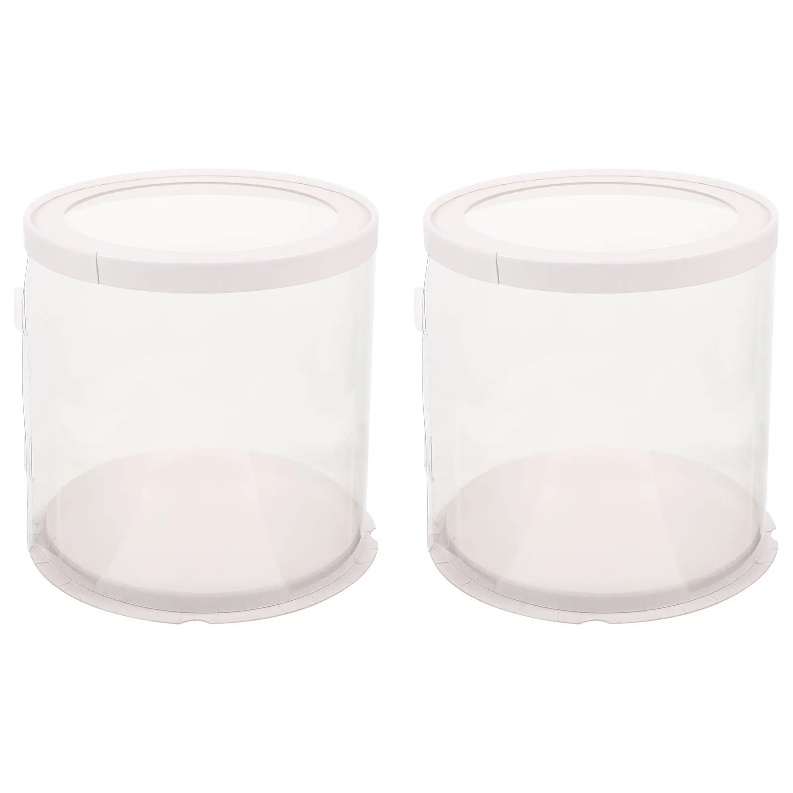 

2pcs Cake Clear Lids Carriers Round Paper Tall Portable Bakery Packaging Gifts Portable Cake Box Box Food Container