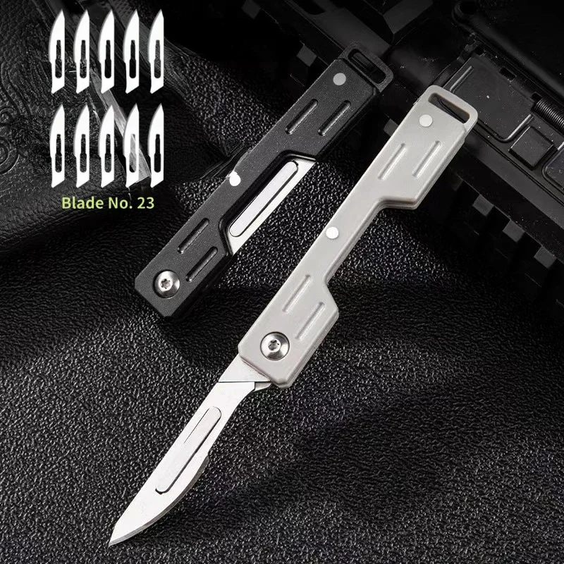 [Hot Selling] Folding Knife Stainless Steel Pocket  Detachable Blade Sharp Blade Body Outdoor Hobby Knife Craft Knife Kit