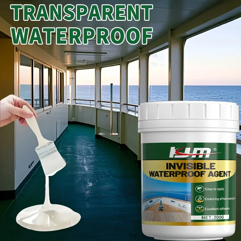 300g KJM Marine Grade Transparent Waterproof Coating - An Invisible Waterproof Agent Suitable for Ships, RVs, Homes, and Outdoor