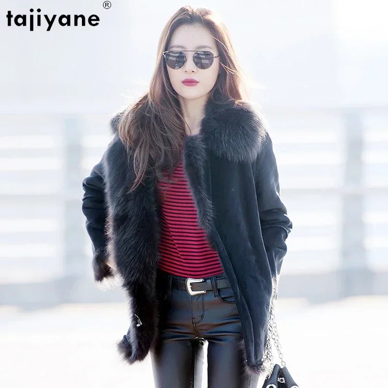 

Tajiyane Top Quality Tuscan Fur Coats for Women 2023 Real Fur Coat Genuine Leather Jacket Winter Motorcycle Outwears Abrigos