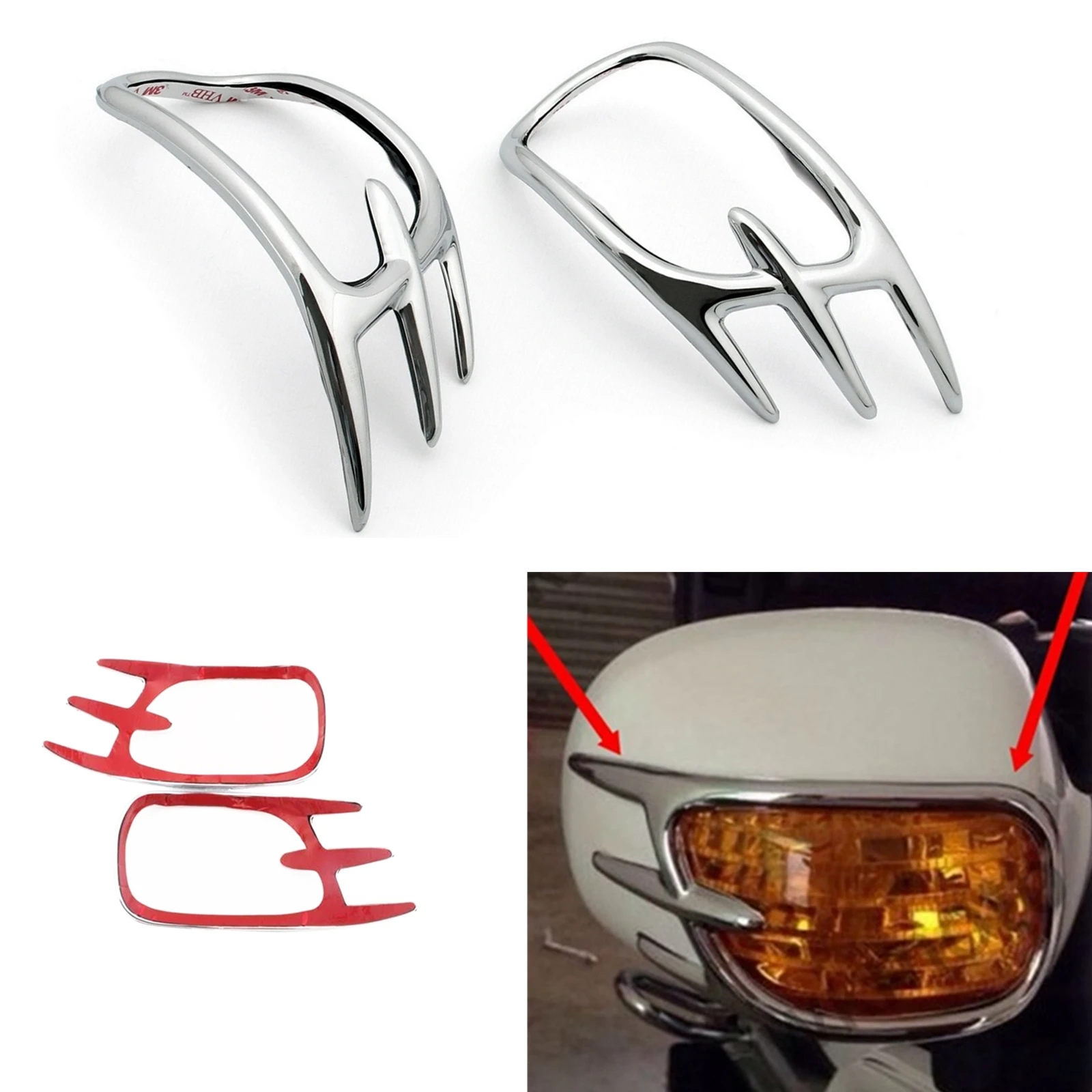 

For Honda Goldwing GL1800 2001-2017 GL 1800 Rearview Side Mirror Cover Fairing Trim Motorcycle Rear View Turn Signal Frame Decor