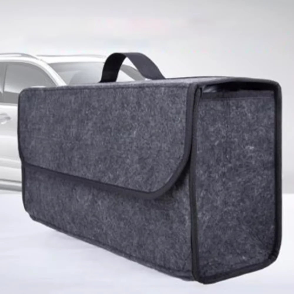 Felt Big Anti Slip Compartment Boot Storage Organizer Tool Car Storage Bag Car Trunk Organizer Soft Felt Storage Box Accessories