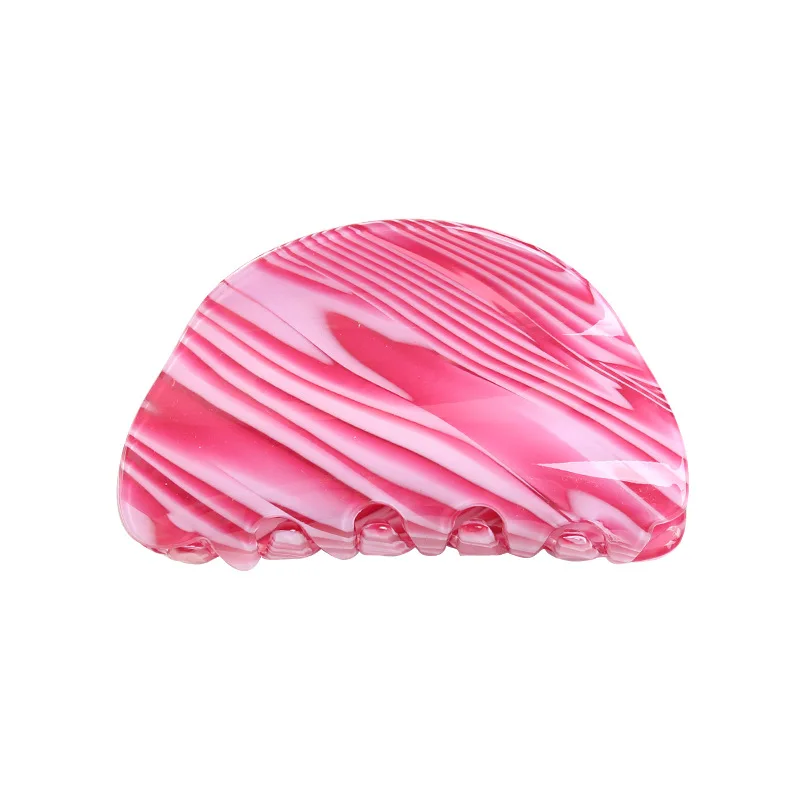 3.35 Inch Acetate Sheet Semicircular Shaped Hair Claws for Women Girls Trendy Printing Hair Clip Hair Clamps Hair Accessories