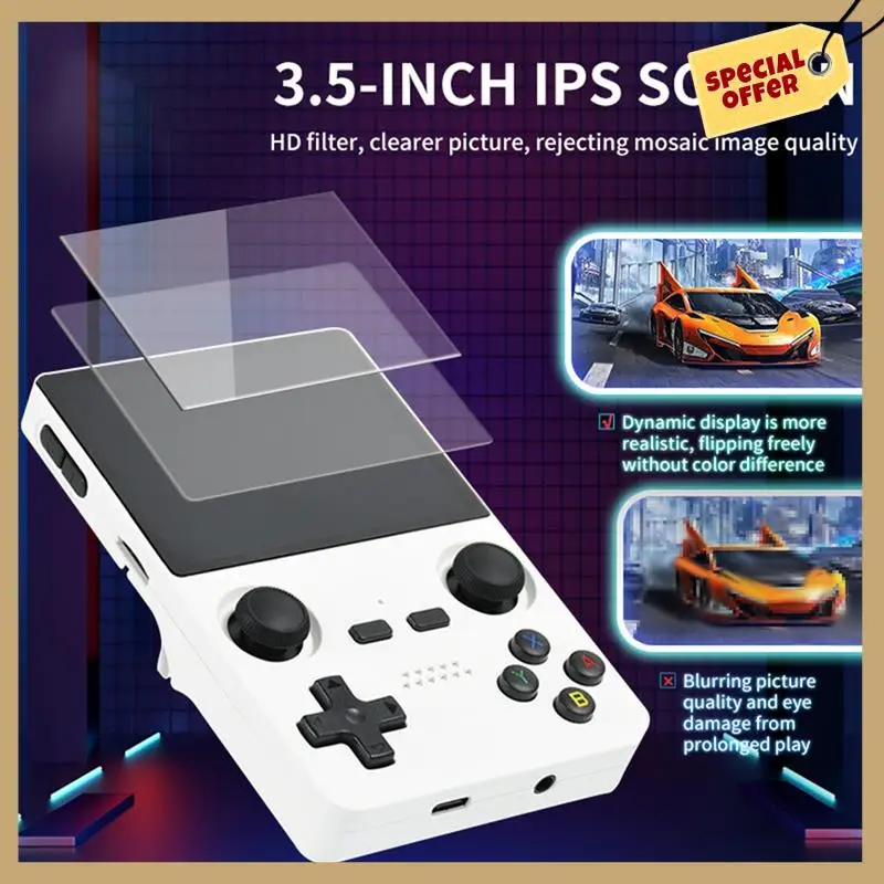 X35S ręczna konsola do gier wideo Hall Joystick Open Source 16G + 128G Retro kontroler gier dla emulatora PSP/GBA/N64/MD C