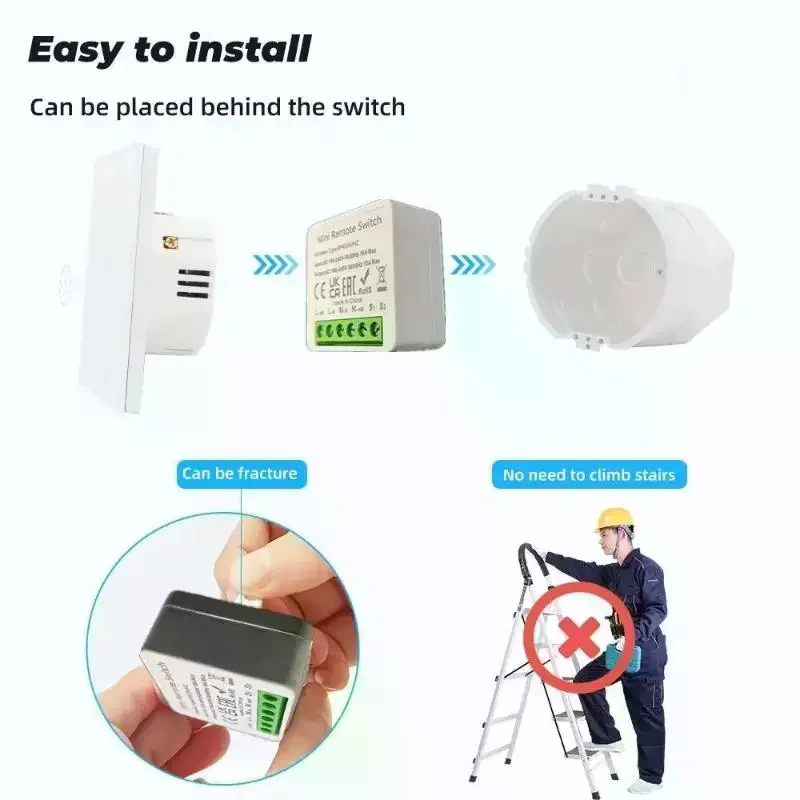 Smart Switch RF 433 MHz Mini DIY Wireless Remote Control Light Switches 16A Relay Receiver Automation Module For Home Led Lamp