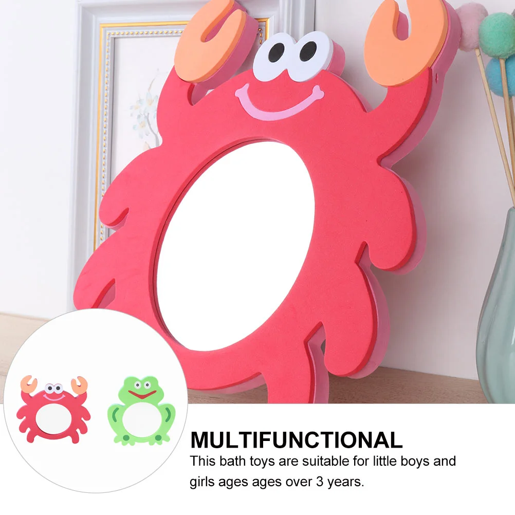 2 Pcs Letter Eva Cartoon Mirror Child Kid Toys Baby Water Tummy Time Bathtub Shower