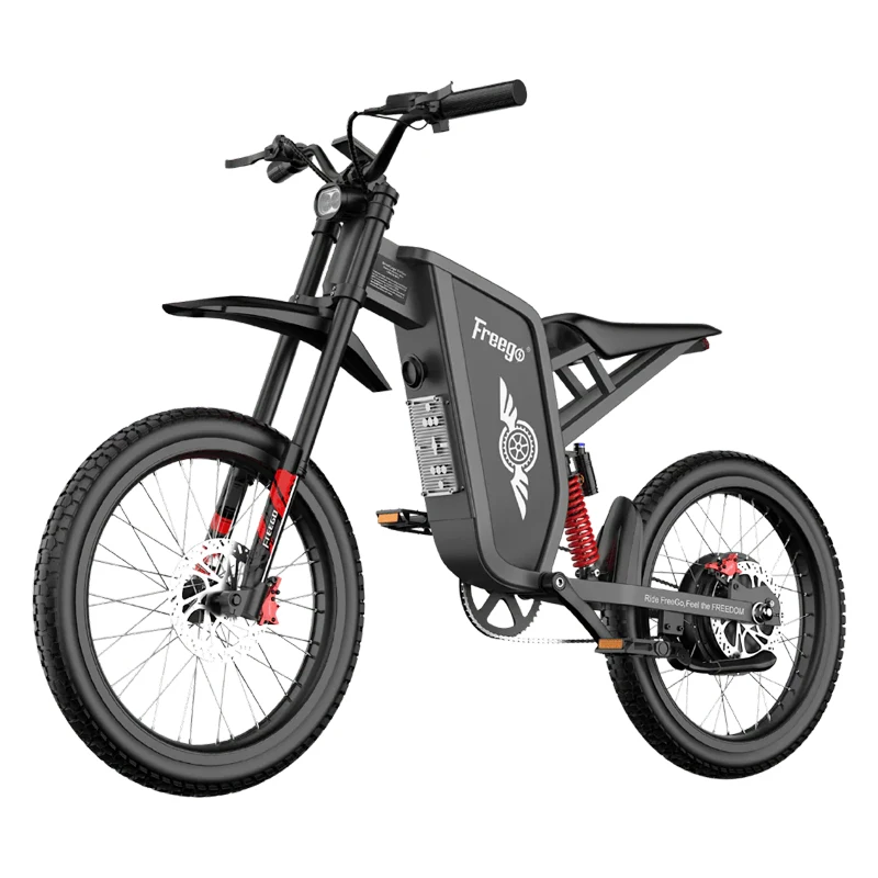 Freego X1 Electric bike 3000W Peak Motor 60V25Ah Battery 40 Miles Range Electric Motorcycles 17X1.6'' Tire Electric Dirt Bikes
