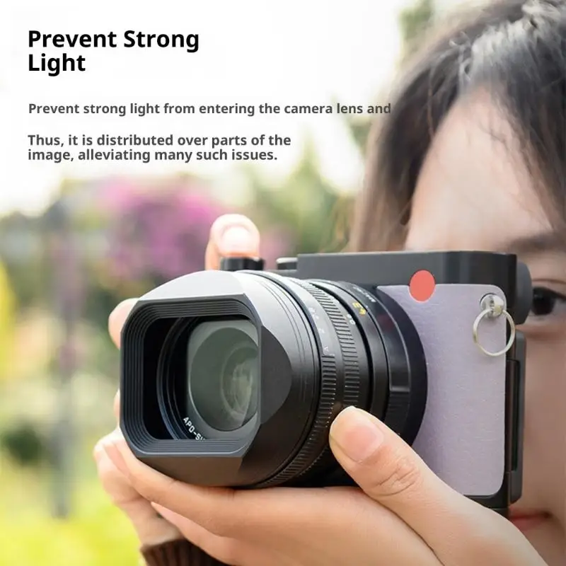 652F Professional Square Lens Hood Aluminum Construction AntiGlare Camera Accessory