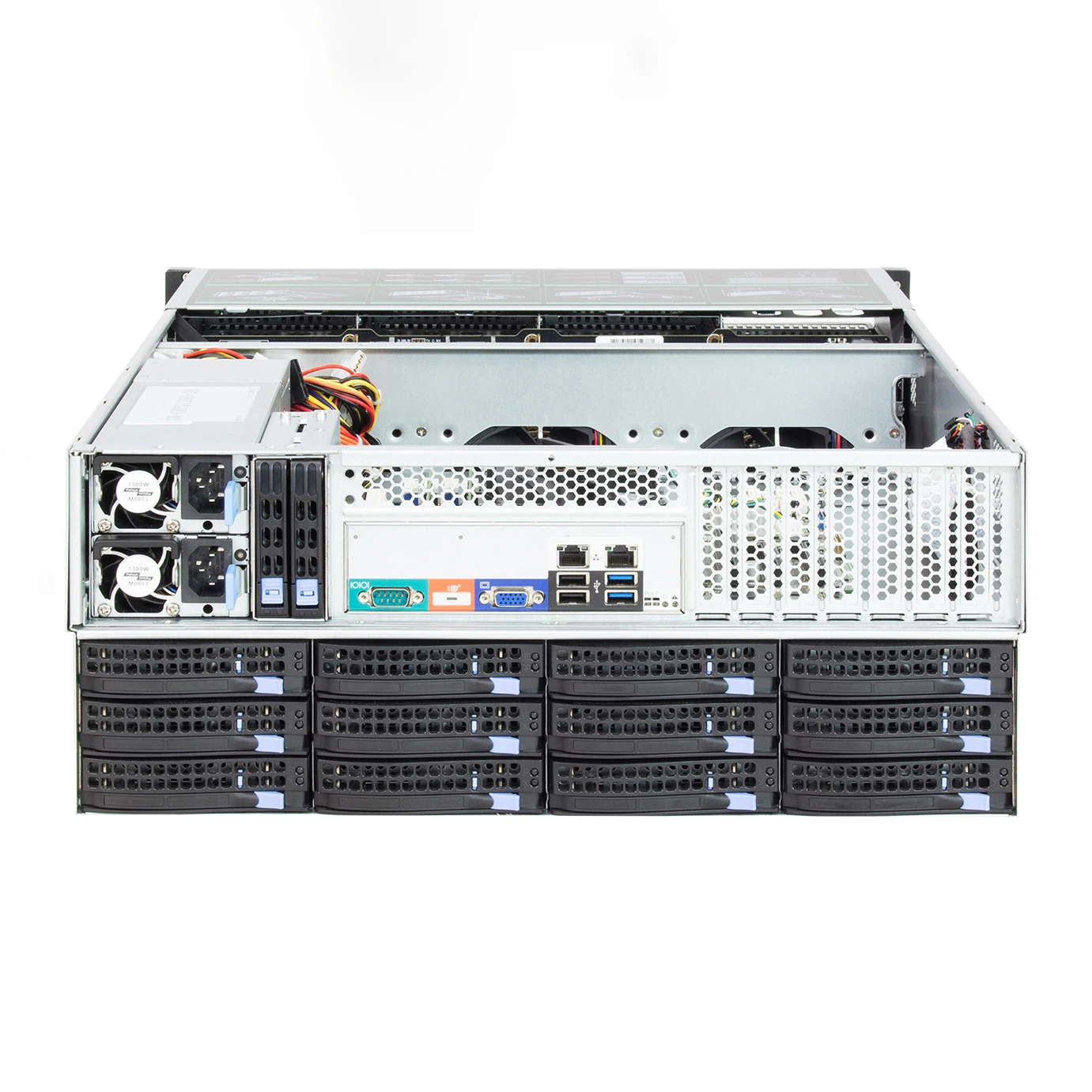 Enterprise 4U Rack Server Case, Chassi Expansor 6G, Arquivo de Dados CCTV, Web, Armazenamento em Nuvem, PSU 1300W, 4U 36 Bays