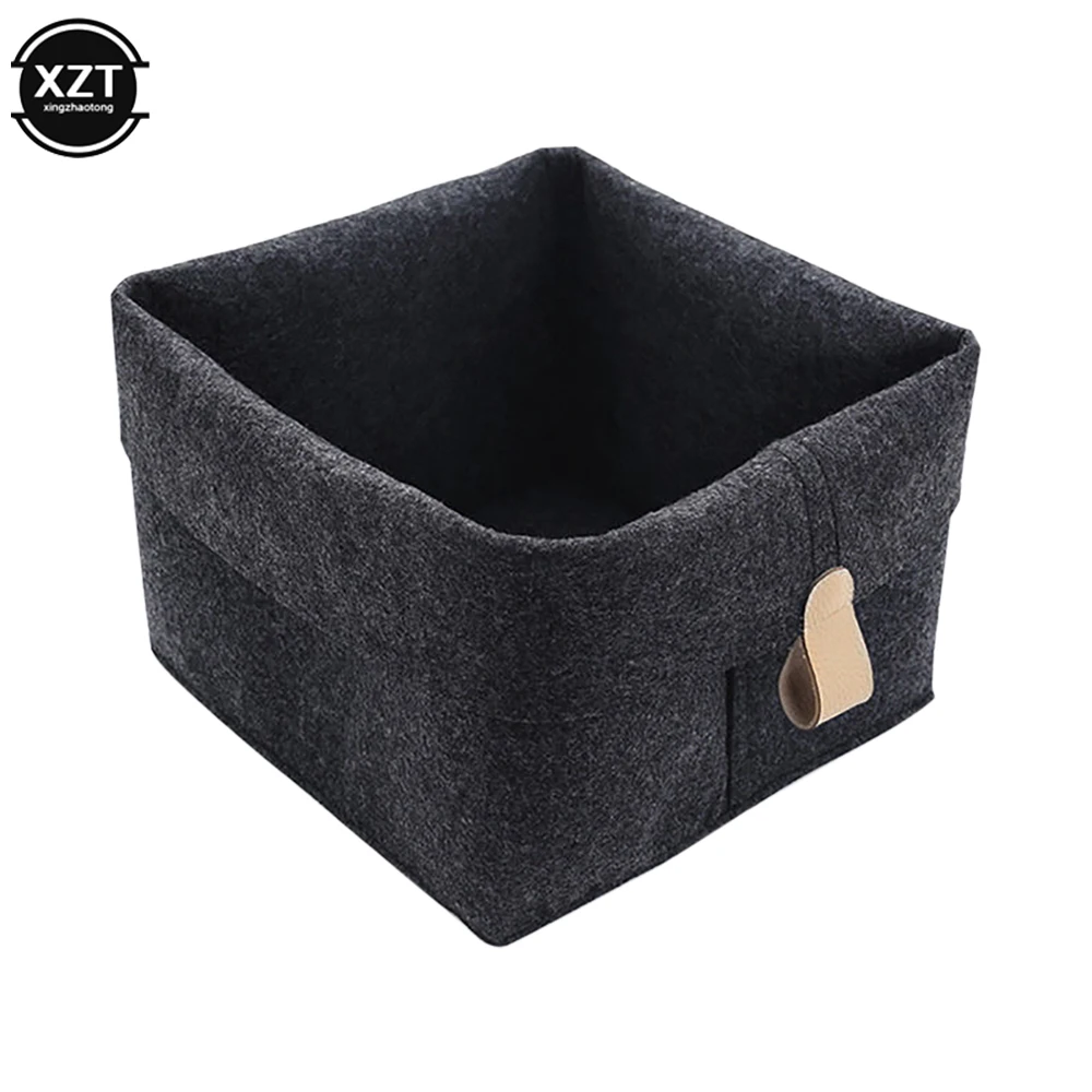 Nordic Felt Storage Basket Fashion Convenient Organizer Folding Hallway Entrance Key Small Storage Box Office Desk Home Supply